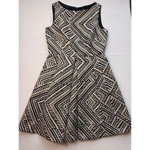 Tahari Arthur S. Levine Fit & Flare Geometric Dress Women's 8